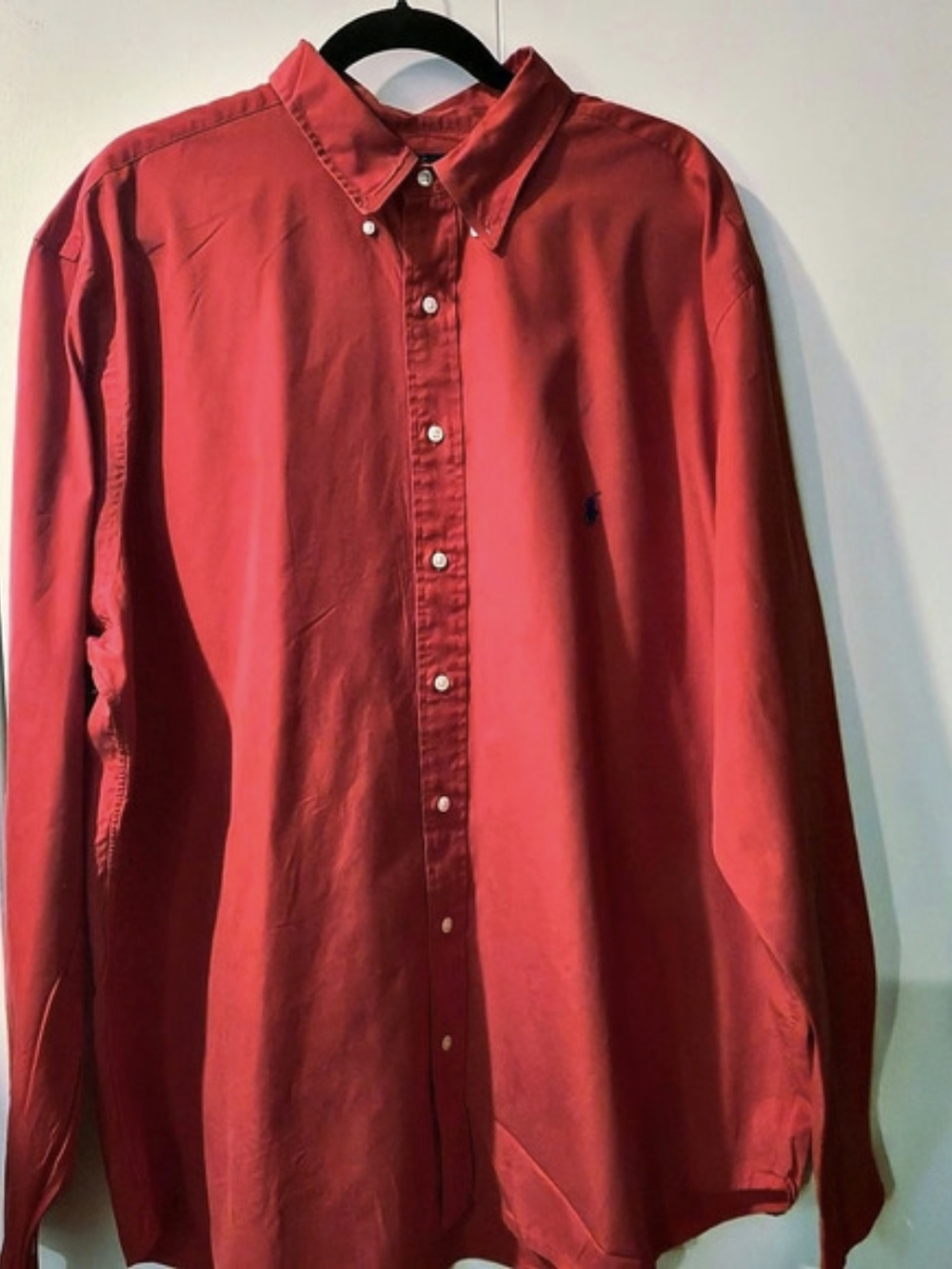 Ralph Lauren Classic Fit Red Cotton Button Down Shirt 2XL